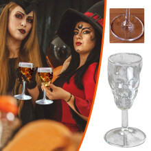 Karymi Mini Skull Borosilicate Glass Goblet, 2.36x2.36x4.52", Lead-Free, Gothic Whisky/Coffee Cup for Bar, Home, Men's Gifts