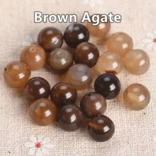 Round Natural Agate Stone Gemstone Loose Beads 4mm 6mm 8mm 10mm 12mm 14mm-Brown Agate-8mm (30pcs)
