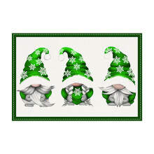 Christmas Placemats Set of 4, 12x18 Inch Festive Flannel Table Mats for Dining Table, Holiday Home Kitchen Decor, Outdoor Indoor Use