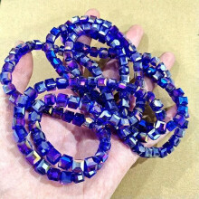 10mm Faceted Beautiful Blue Crystal Quartz Square Loose Beads 40pcs