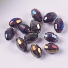 8x6mm 10x8mm 13x10mm Rugby Oval Faceted Crystal Glass Loose Beads Wholesale lot-22# Bluish Purple AB-13x10mm (10pcs)