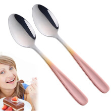 Premium Stainless Steel Dessert Spoons (5.5"), Mirror Finish, Dishwasher Safe – 2Pack