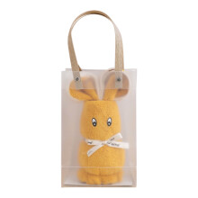 Bunny Design Bath and Face Towel Set - Soft High Density Velvet Absorbent Towels with Wrapped Edge, Good Gift for Wedding Valentine's Day or New Year