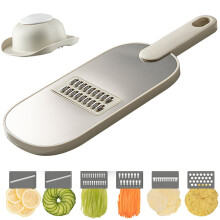 Multifunctional Mandoline Slicer - 6 Blades Interchangeable, Handheld Vegetable Cutter for Kitchen, Onion, Garlic, Safe Food Slicer