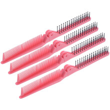 Topbathy Foldable Hair Comb for Home and Travel Portable Blue Plastic Comb Set of 4 Pieces