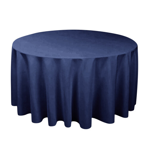 Round Disposable Plastic Tablecloth Dark Blue Autumn Theme