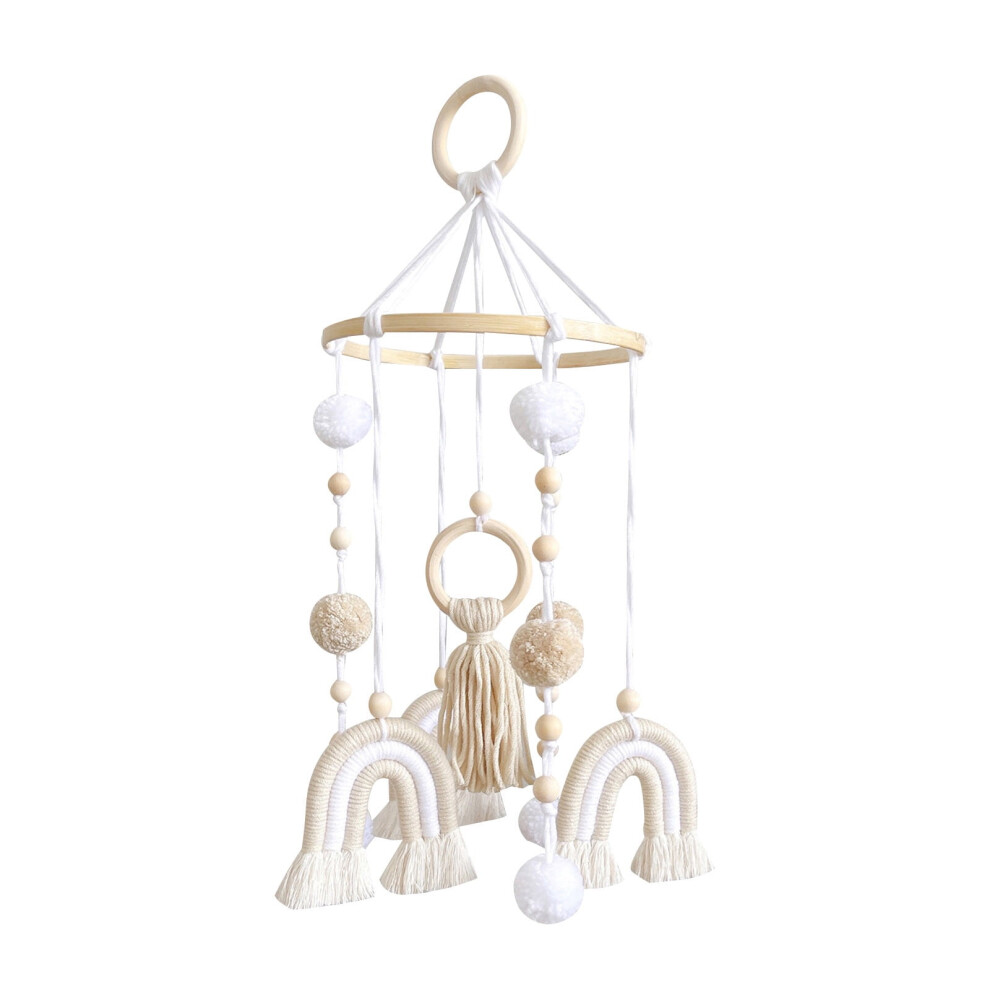 Infant Crib Mobile – Wooden Ceiling Sensory Toy with Rainbow & Star Design, Compatible with All Standard Cribs, Soothes & Aids Sleep