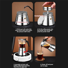 Double Valve Moka Pot 160ml Portable Cold Brew Double Valve Moka Pot Espresso Extraction Coffee Pot Espresso Machine