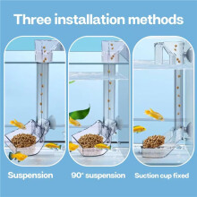 2X Multifunctional Large Capacity Feeder Aquarium Feeding Tube Anti-Stuck Food Dispenser Transparent Design Fish Feeder