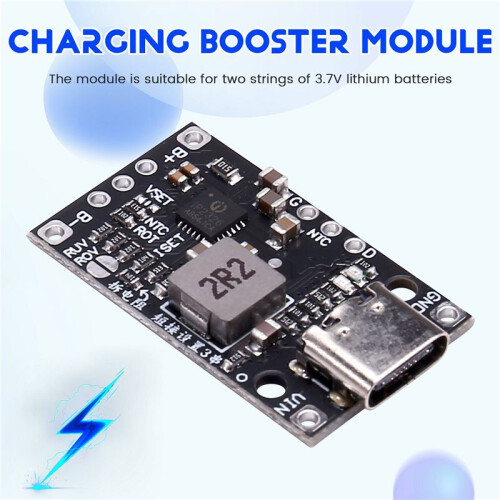 10x 3.7V 2S Lithium Battery Charging Boost Module Type-C Support QC Fast Charging with Balanced Charge LED Indicator 1