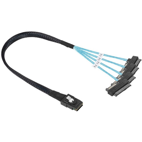 3X  Sas Sff-8087 Naar 4 Sff-8482 Server Array Card Harde Schijf Datakabel  Voedingskabel 0,5m 2