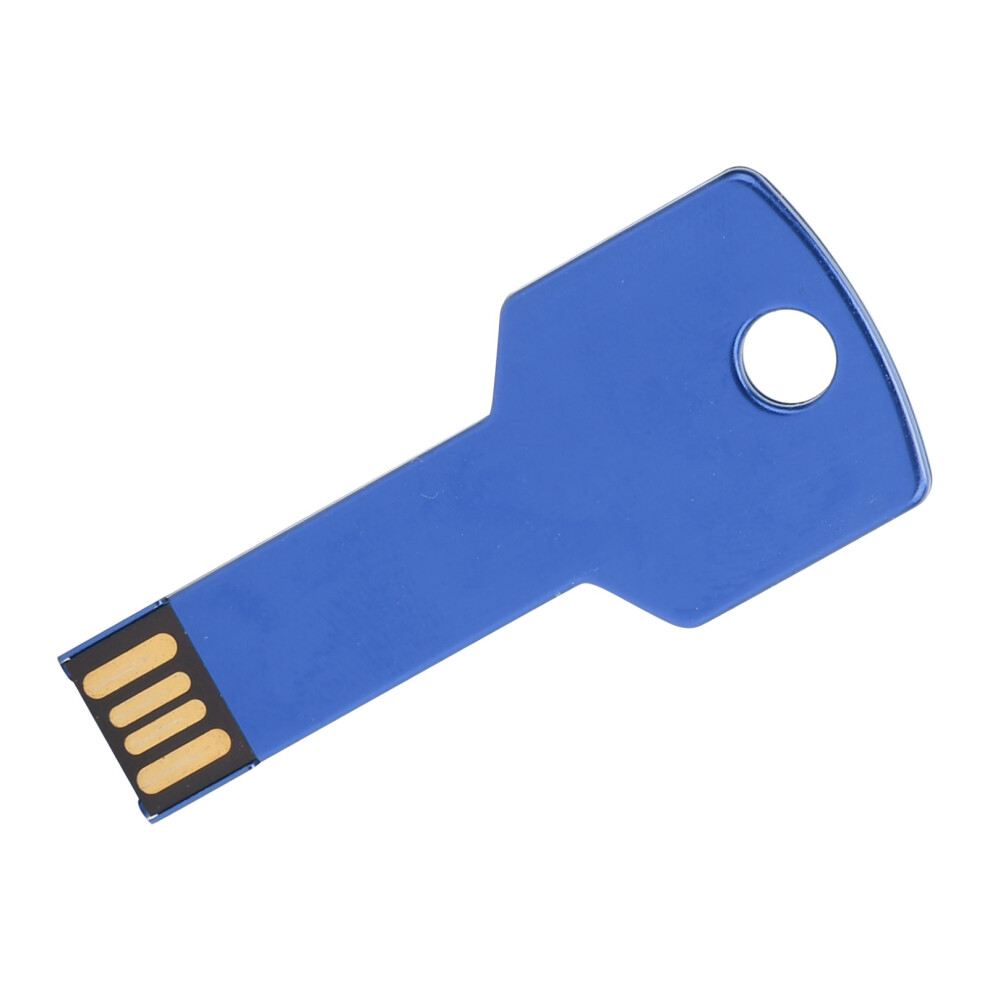 Aluminum 64Gb Usb Flash Drive Key Shape Plug & Play For Computer Car Blue 7631391471877