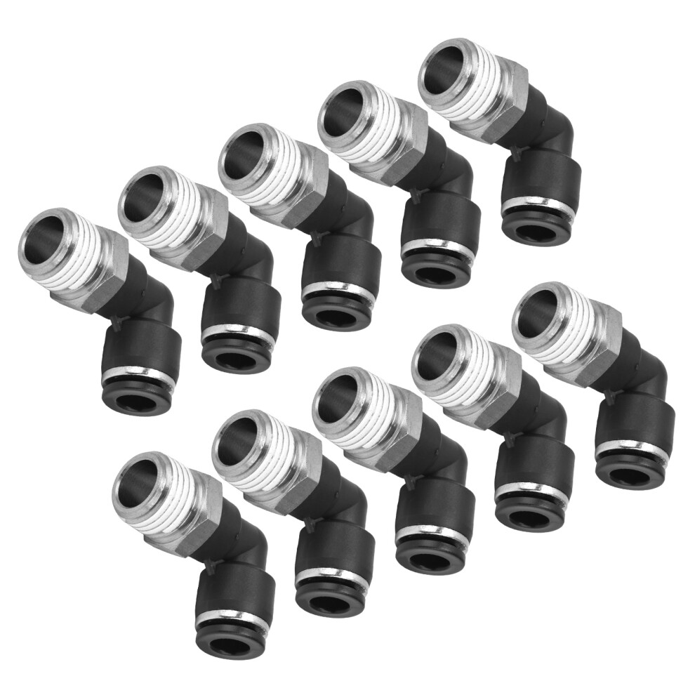 10Pcs Pvc Pneumatic L Shape Right Angle Connectors For Gas, 1.0-1.2Mpa 8741391471711