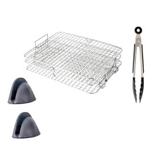 2X Luchtfriteuserek voor Foodi Grill XL Luchtfriteuse, Meerlaags Dehydratorrek Toastrek Accessoires voor Luchtfriteuse