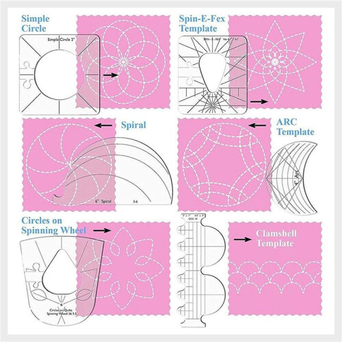 6Pcs Patchwork Ruler Quilting Tools Templates Set DIY Apparel Sewing Supplies Quilter Ruler Sewing Stencil Tool Sewing 1
