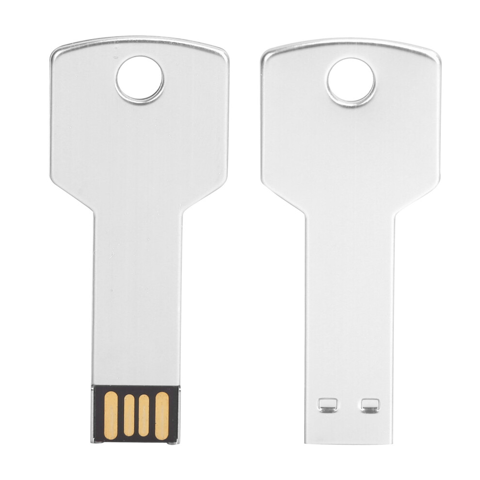 16Gb Aluminum Alloy Key Shape Usb Flash Drive For Computers Silver 4161391472008
