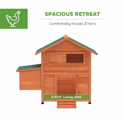 PawHut PawHut Chicken Coop, Wooden Hen House with Nesting Box, Pull-Out Tray 1