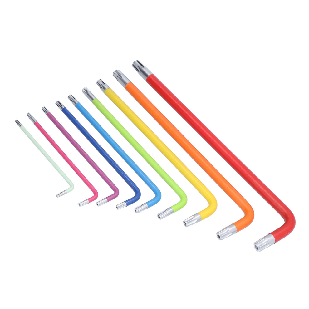 Durable Chrome Vanadium Steel Hex Wrench Set Multi Colour T10âT50 5031391473116