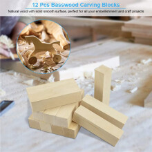 48X Whittling and Carving Wood Blocks Unfinished Wood Blocks Basswood Carving Blocks Soft Wood Set for Carving Beginners