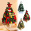 Mini Artificial Christmas Tree with LED Lights 17.72 in Red 6