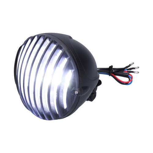 Vintage Round Black LED Motorcycle Headlight 12V, White Light 1