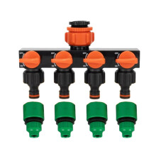 Garden Hose Pipe Splitter 4-Way Faucet-Red 3 minutes to pass wa