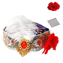 Uyghur Nationality Hat With Embroidery Pattern And-Sapphir1e A