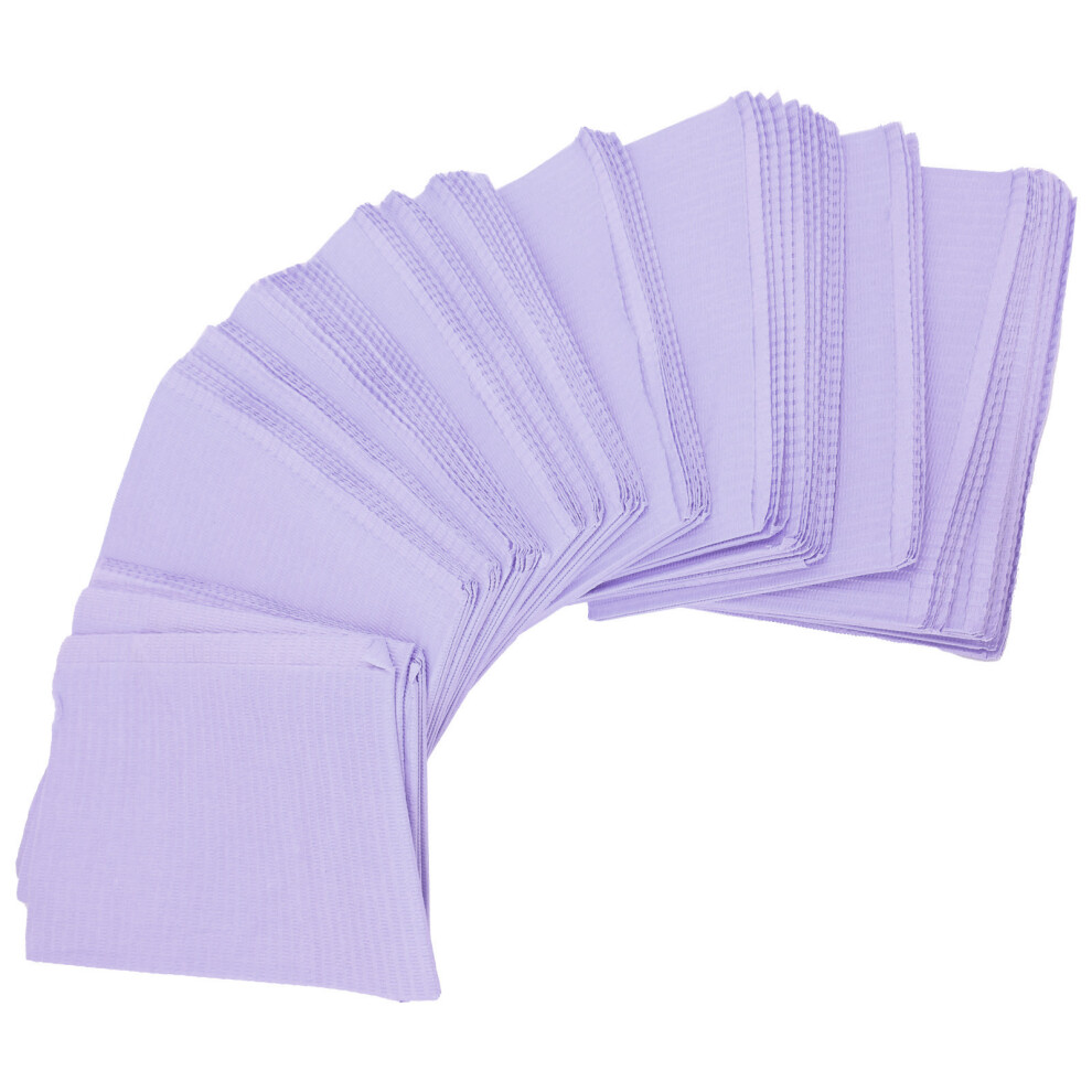 Purple 125Pcs Disposable Dental Bib, Strong Water Absorption, Professional Dental Accessory