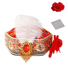 Traditional Folk Dance Hat Embroidery Six Panel Hat With-Red