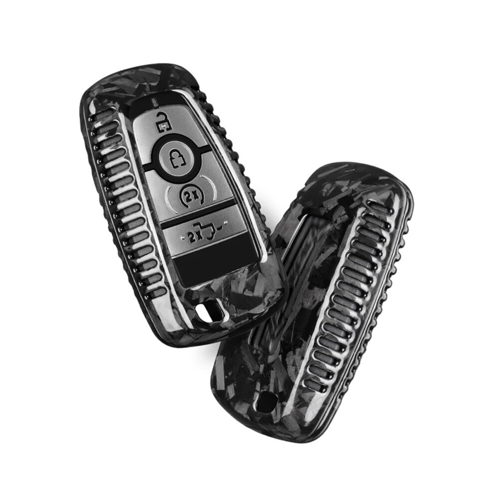 Forged Real Carbon Fiber Key Fob Cover For Ford Bronco F150 Explorer Raptor With Full Protection Design Black 9073542786368