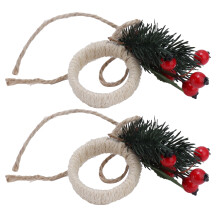 2Pcs Decorative Plastic Napkin Rings - 3.5cm Round Inner for Festive & Daily Table Decor
