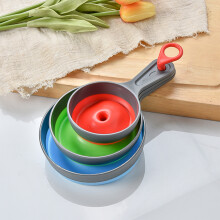 3pcs Silicone Collapsible Funnels Set, Wide Mouth, Multi-Color