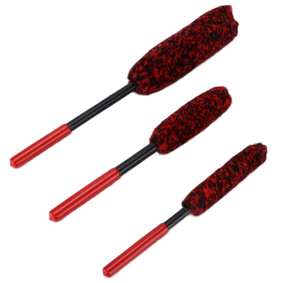 3Pcs Microfiber Wheel Brush Set For Car Motorcycle Bicycle Rims Exhaust Pipes 4601391478377