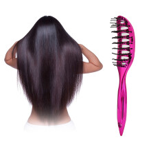 Mini Curved Vent Comb for Hair Detangling & Massage - Purple Ribs Small Size