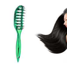 Small Curved Vent Hair Brush, Detangling, Green, Versatile Styler