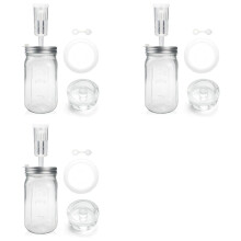 3X 32 Oz Mason Jar Fermentation Kit, Fermentation Jar, Fermentation Lid, Fermenting Weights and Airlocks