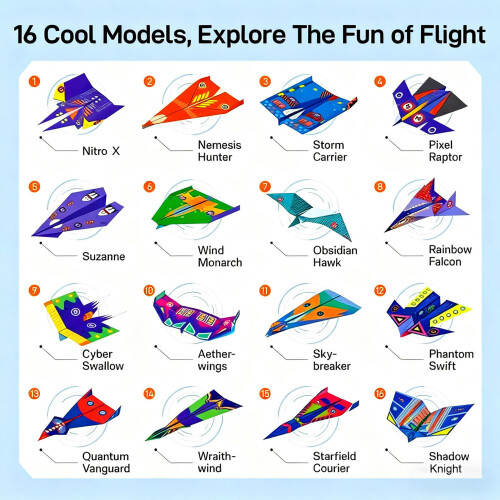 (16pcs) Origami Papierflieger Set DIY Spielzeug 1