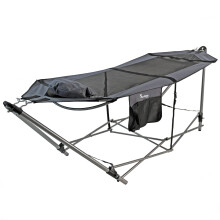 Grey Portable Hammock with Metal Stand Frame