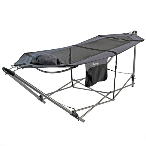 Grey Portable Hammock with Metal Stand Frame