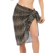 LELINTA Women Short Skirts Swimwear Ruffle Bandage Sarong Wrap Beach Cover Up Skirt Chiffon Bikini Beachwear Soild Color Cover-up