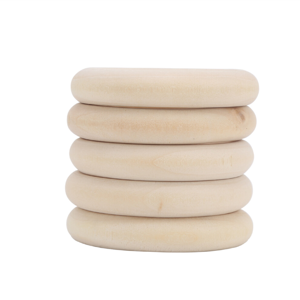 5pcs Unfinished Wood Baby Teething Ring Circles 50mm DIY Crafts