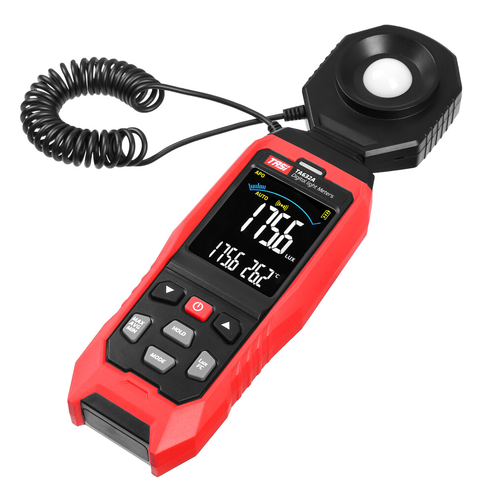 Tasi Ta632a Lcd Digital Lux Meter Intensity Tester 0-200000 Lux Light 8221391482493