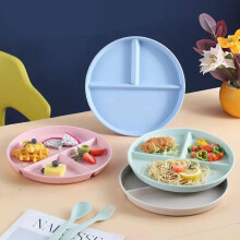 Pratos de trigo reutilizáveis para adultos e crianças – Bandeja de salada bariátrica dividida, própria para micro-ondas e lava-louças,