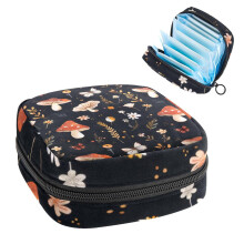 Sanitary Napkin Storage Bag Floral Mushroom Design Large