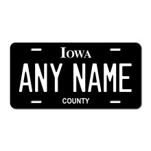 Gepersonaliseerde aluminium kentekenplaat van Iowa – Voeg naam/tekst/cijfers toe, 12x6 inch, past in auto- en vrachtwagenhouders, compatibel met