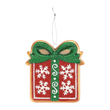 YFTDEF Christmas Gift Box Ornament, 3.5x2.9x1.7", Red & Multicolor Tree Decor, Party & Home Use