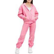Pink2PC fleeceforet sherpa-treningsdress til barn (9 år), hettejakke og joggebukse – kompatibel med gutter og jenter