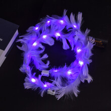 Luminous LED Flower Feather Headband, Color-Changing Light-Up Headdress for Girls & Women – Compatible with Festivals, Weddings, Parties