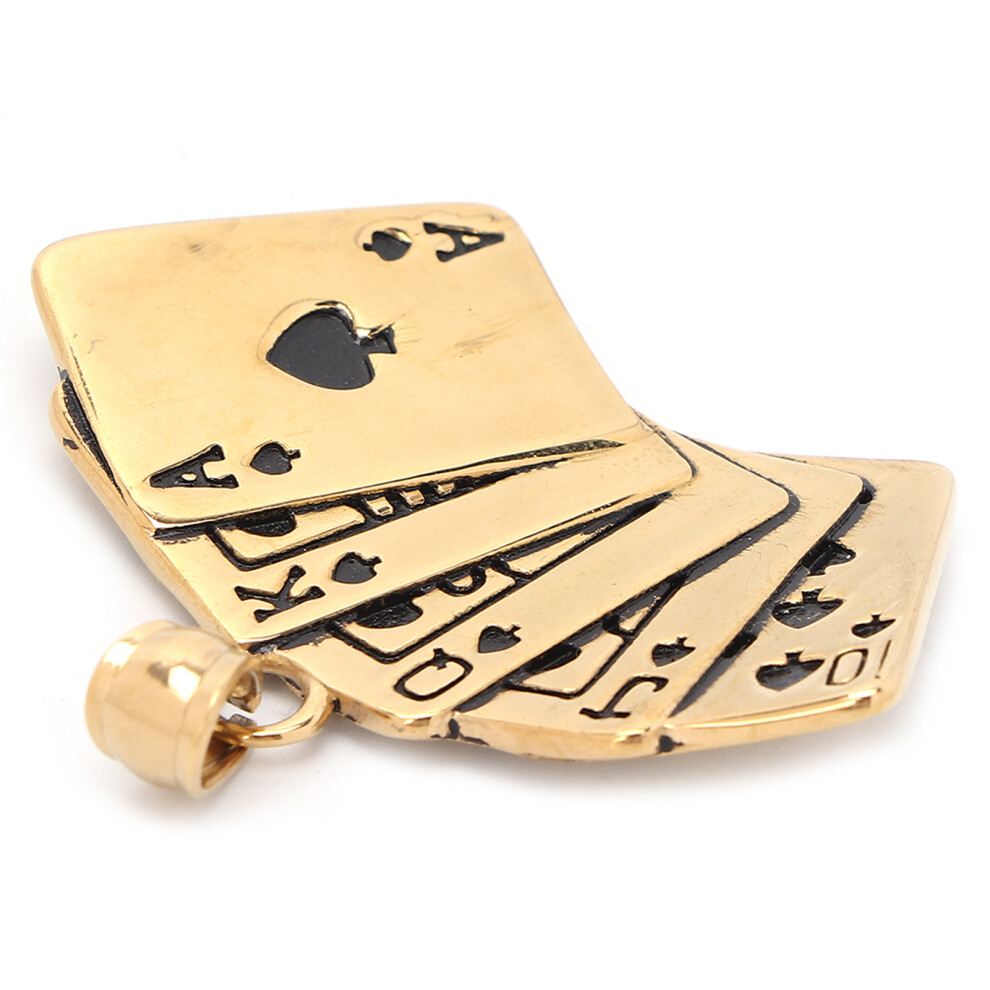 Golden Titanium Steel Zipper Pulls Poker Shape For Clothes & Bags