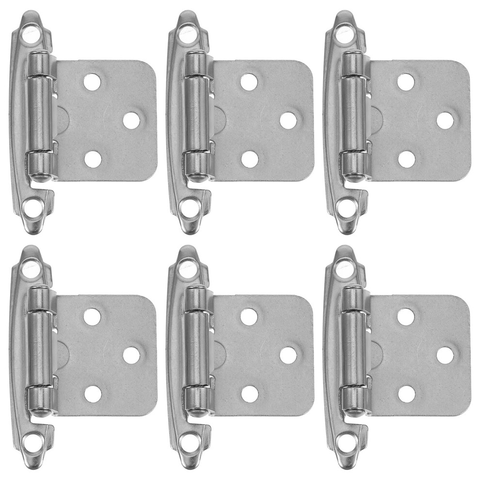 6 Pcs Bisagras Para Gabinetes De Cocina Brushed Nickel Cabinet Hinges Silver 9448483881890